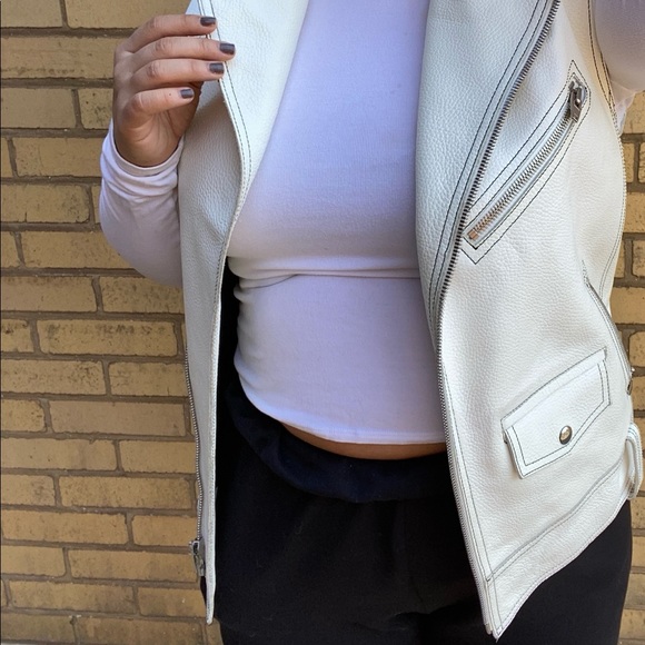 COPY - Alexander Wang Cellophane White Leather Vest - Picture 2 of 11